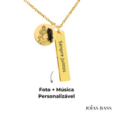 Colar Placa - Foto + Escrita Personalizável