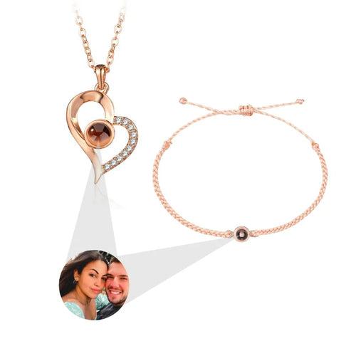 Conjunto Feminino Colar + Pulseira -  Foto Personalizável