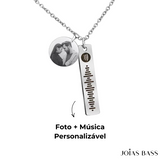 Colar Placa Spotify - Foto + Música Personalizável