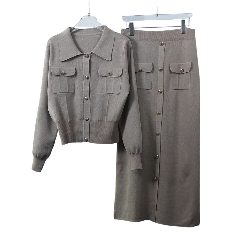 Blazer de Viscose e Saia Longa Vintage