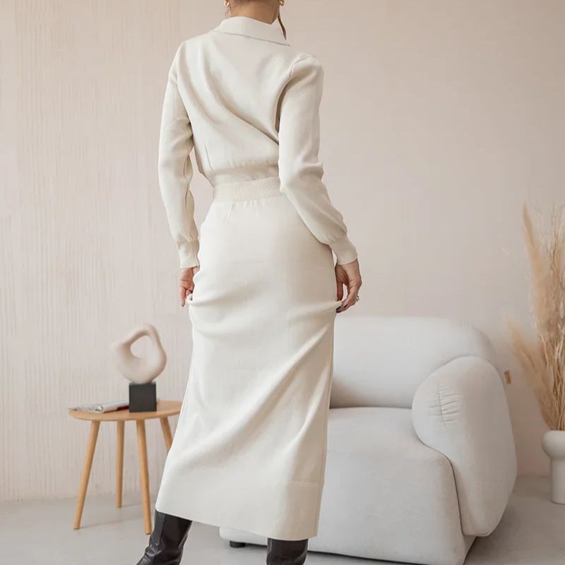 Blazer de Viscose e Saia Longa Vintage