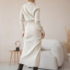 Blazer de Viscose e Saia Longa Vintage