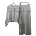 Blazer de Viscose e Saia Longa Vintage