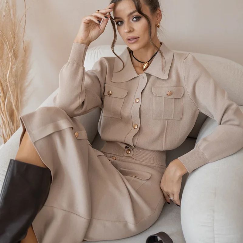 Blazer de Viscose e Saia Longa Vintage