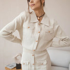 Blazer de Viscose e Saia Longa Vintage