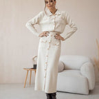 Blazer de Viscose e Saia Longa Vintage