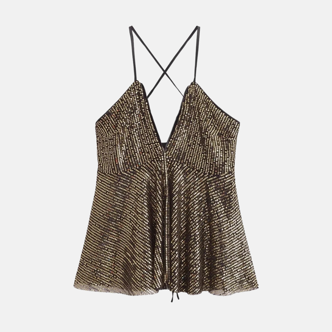 Blusa Paetizada Moonlight Noir