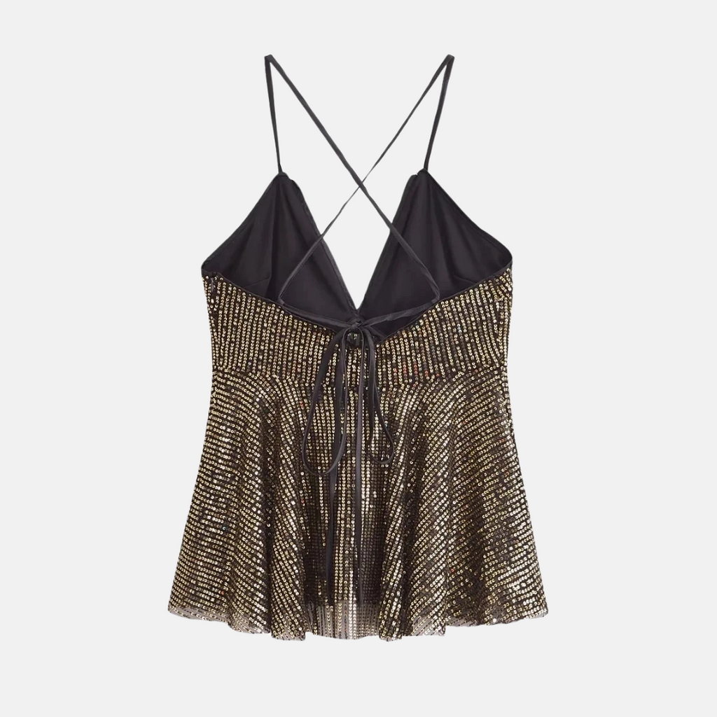 Blusa Paetizada Moonlight Noir