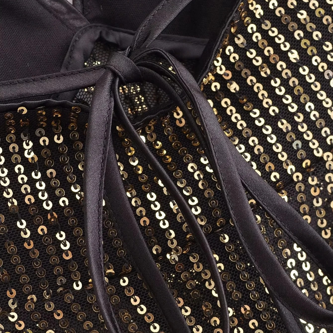 Blusa Paetizada Moonlight Noir