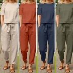 Conjunto Blusa e Calça em Algodão