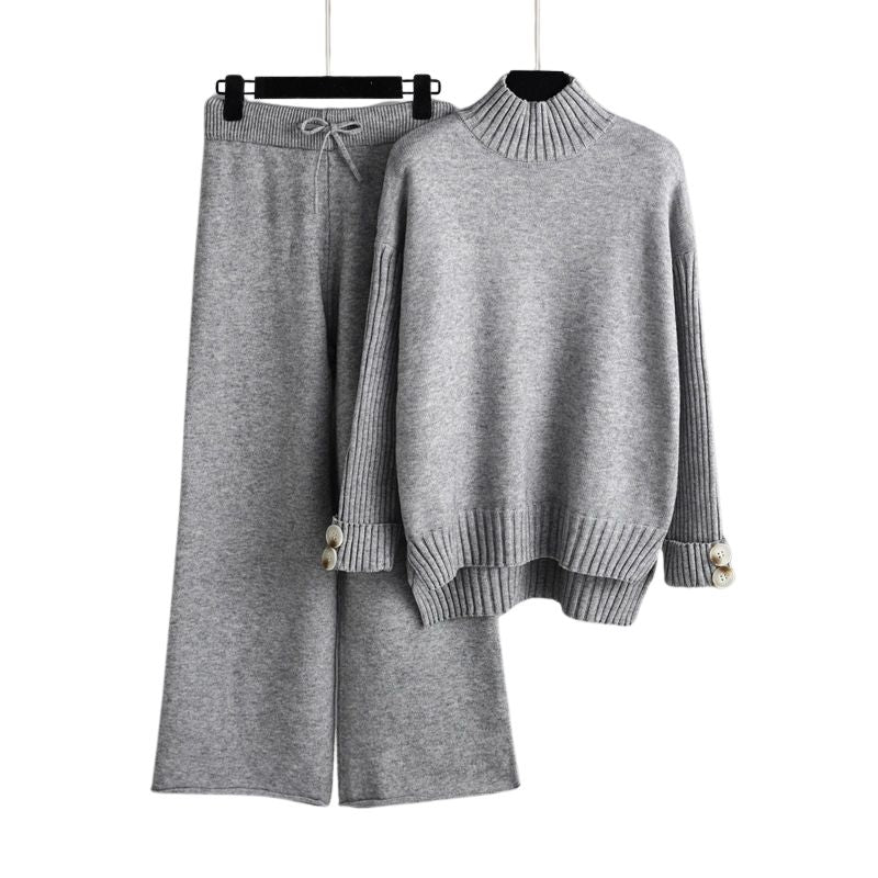 Conjunto Suéter Manga Longa e Calça Cintura de Elástico