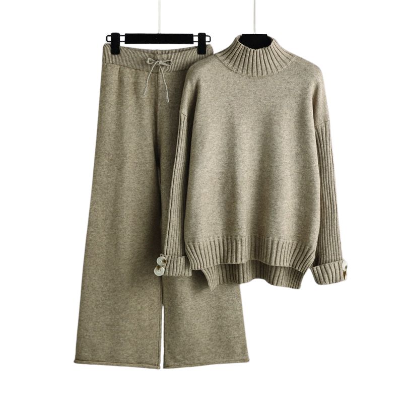 Conjunto Suéter Manga Longa e Calça Cintura de Elástico