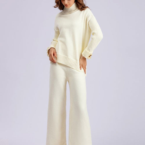 Conjunto Suéter Manga Longa e Calça Cintura de Elástico