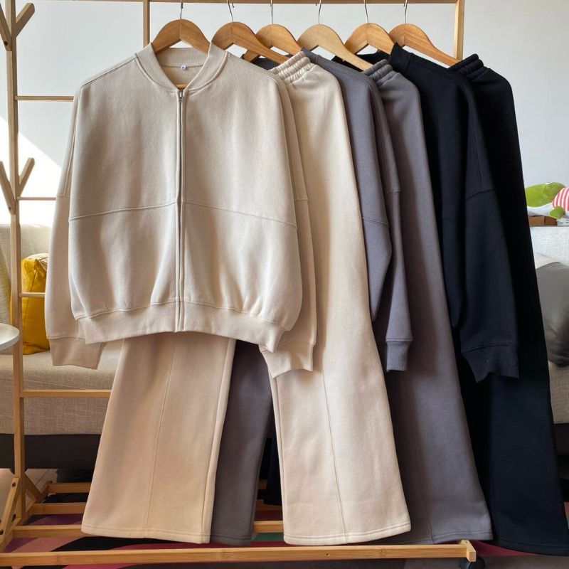 Conjunto de Moletom Feminino Forrado