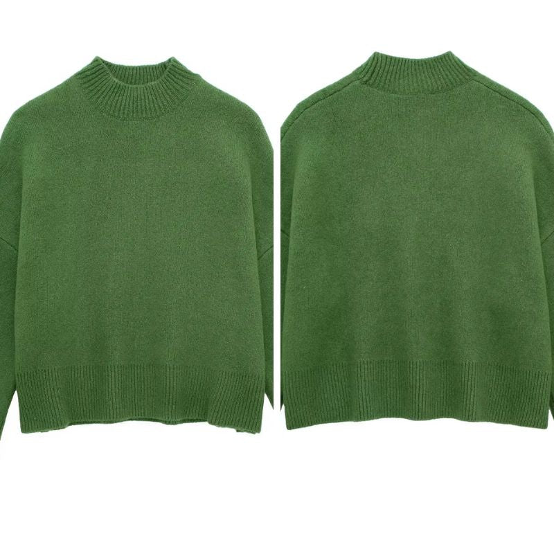 Conjunto de Tricot Blusa Manga Longa e Mini Saia