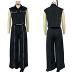 Conjunto Feminino Polo Sem Manga e Calça Cintura Média