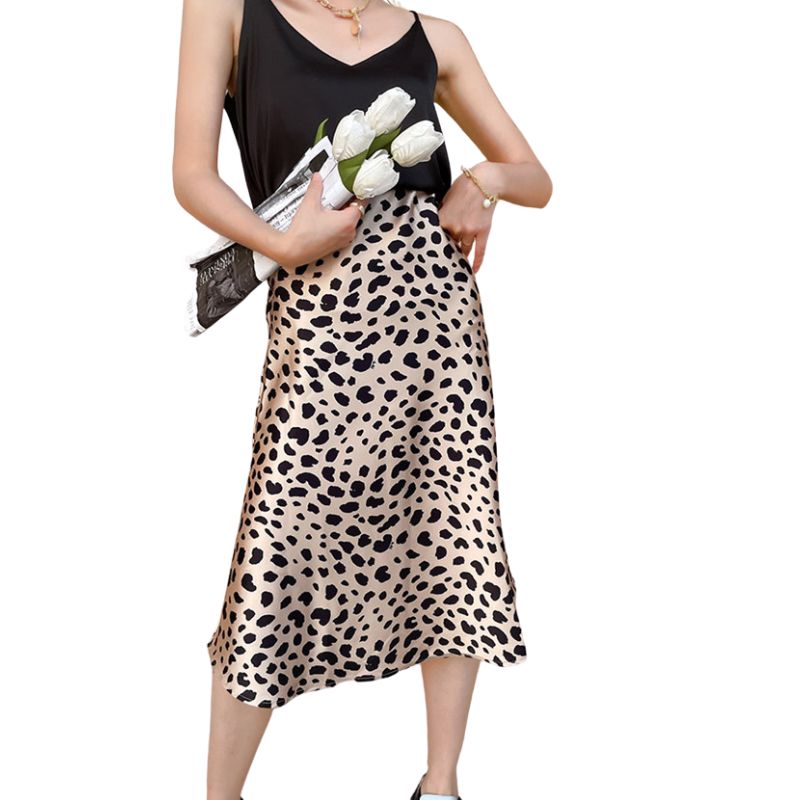 Saia Midi Cetim Leopardo
