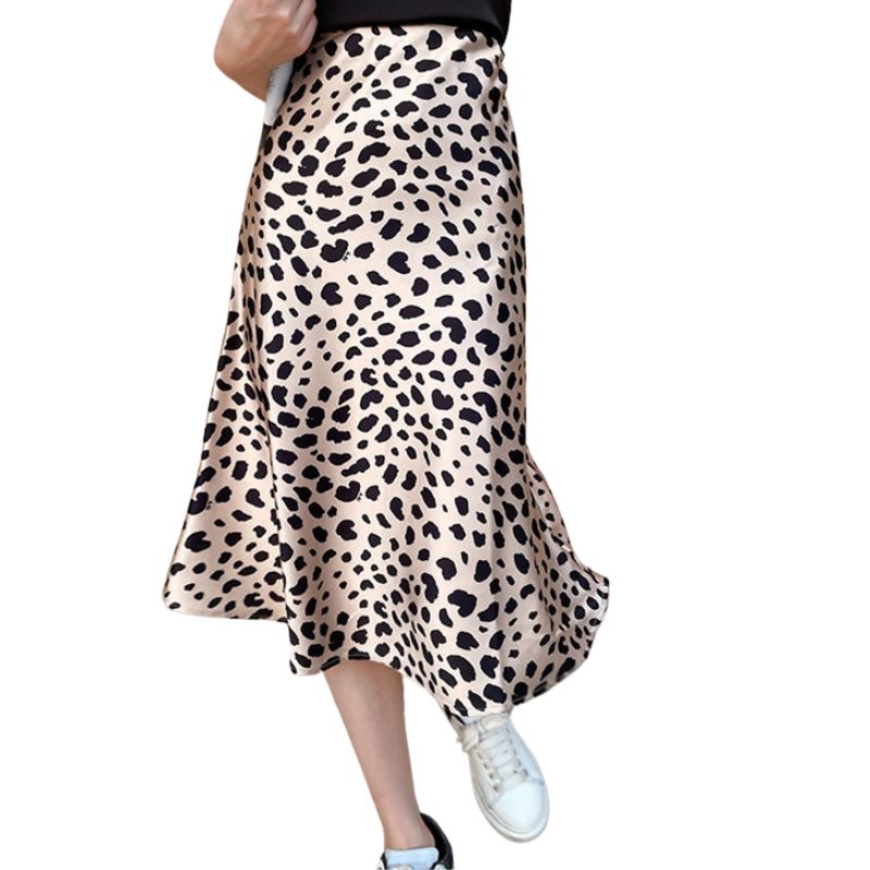 Saia Midi Cetim Leopardo