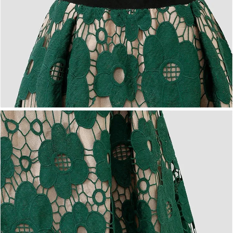 Saia Midi de Renda Boho