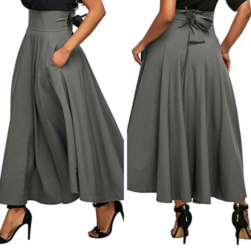 Saia Plissada Cintura Alta Longa Leve