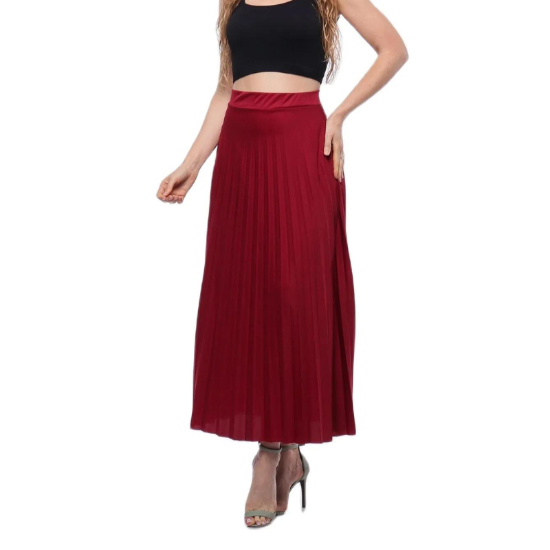 Saia Plissada Longa Lisa