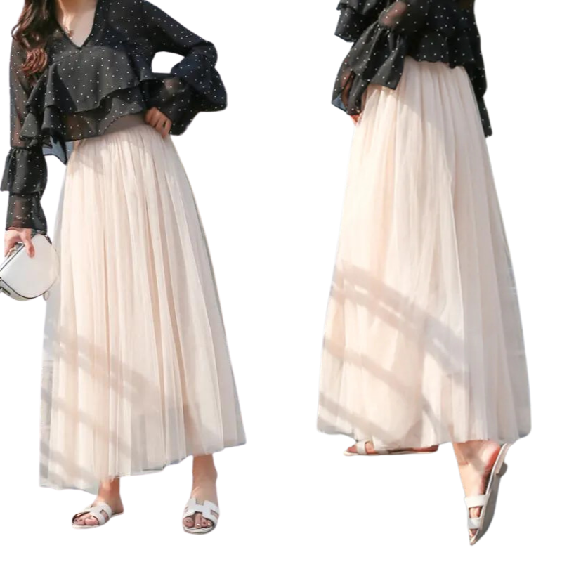 Saia de Tule Longa 3 Camadas