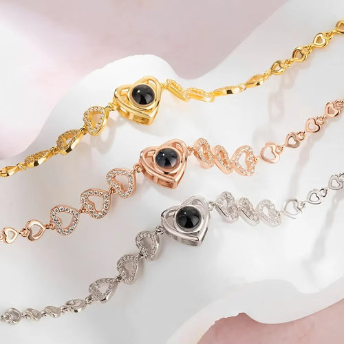 Pulseira Coração Brilhante - Foto Personalizável
